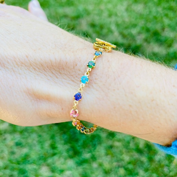 Gucci Running GG 18K Gold Multi-Stone Bracelet NWT - Picture 11 of 16